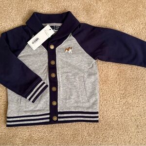 Janie and Jack Navy and Gray Kids Sweater